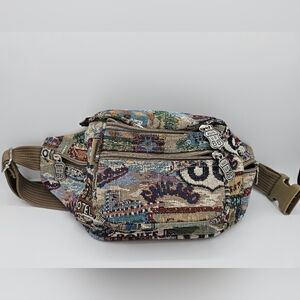 VTG Pioneer Express Route 66 Tapestry Fanny Pack Belt Bag Sling Bag Multicolor